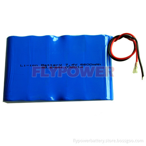 Li-ion Battery Pack 7.4V 6600mAh 18650 for Portable Device (2s3p of Flc-18650-2200 with PCB